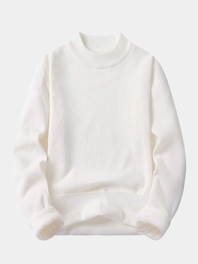 Faux Fur Lined Mock Neck Sweater