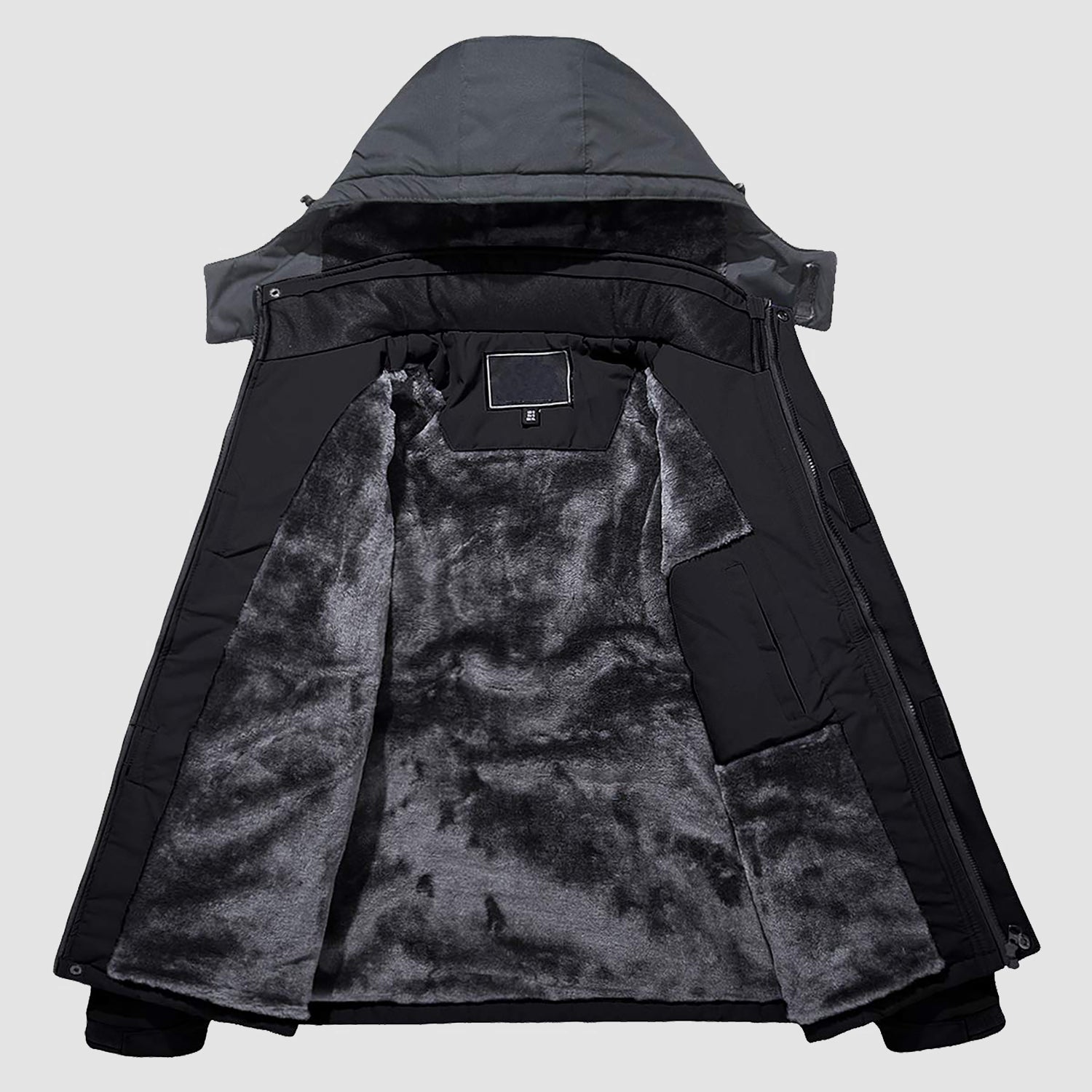 Men's Winter Jacket Water Repellent Ski Snow Jacket Warm Fleece Coat Parka Raincoats With Multi-Pockets