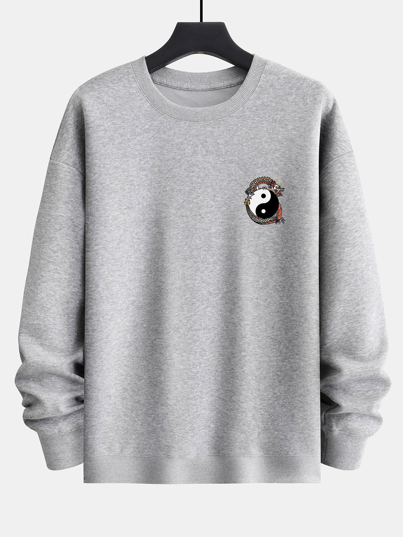 Dragon Slogan Back Print Relax Fit Sweatshirt