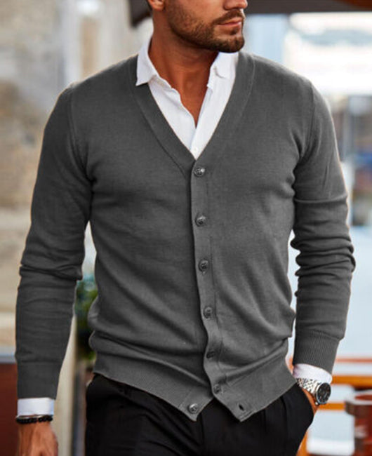 Plain Casual Button Up Knit Cardigan