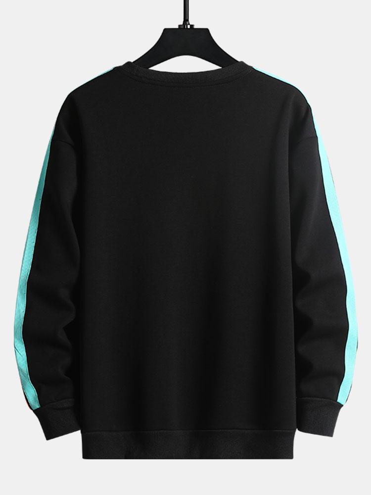Contrast Webbing Crew Neck Sweatshirt