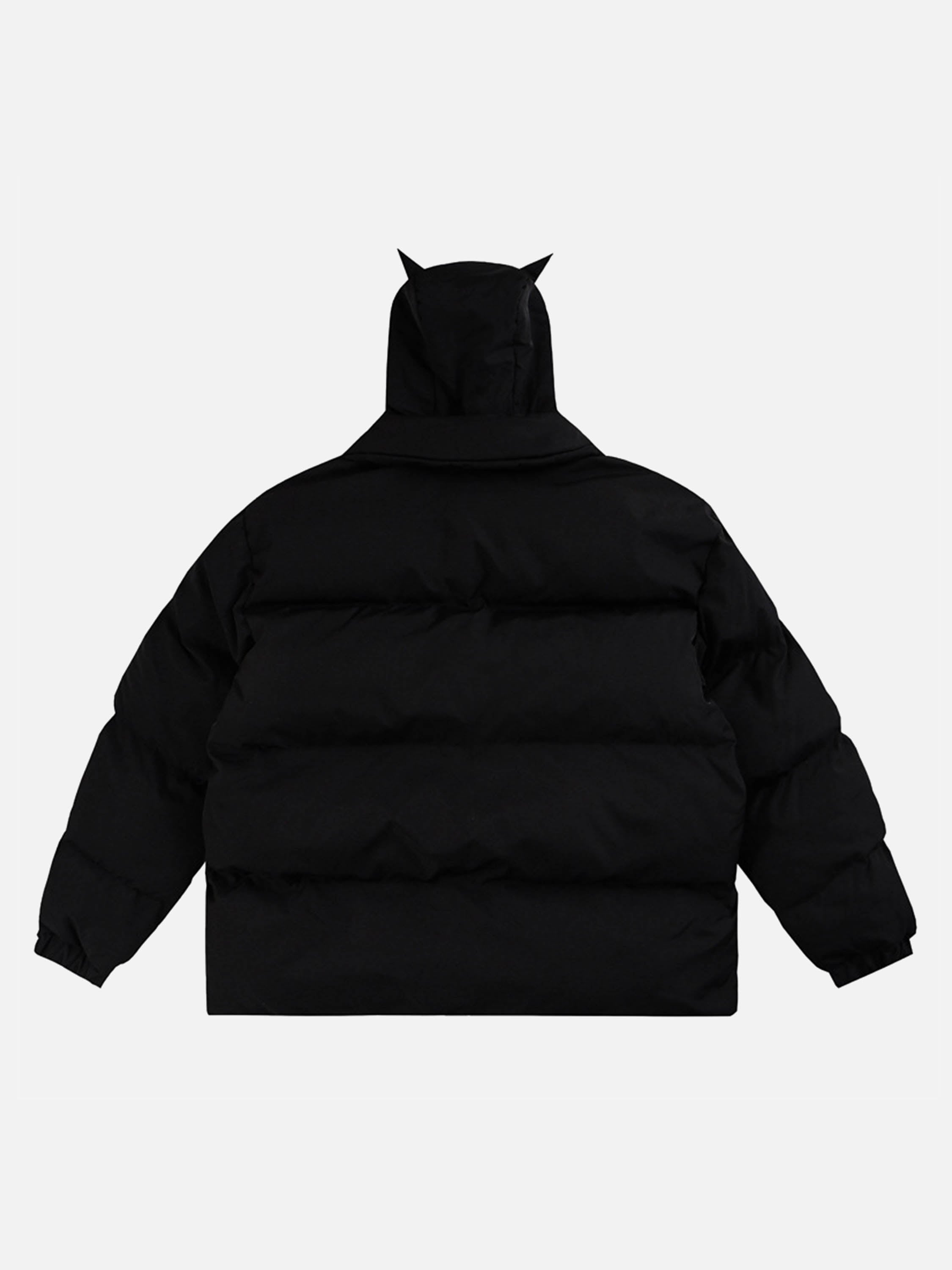 The Vimiaparty American Retro Little Devil Hooded Stand Collar Bread Suit Loose Down Jacket