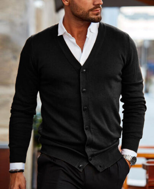 Plain Casual Button Up Knit Cardigan