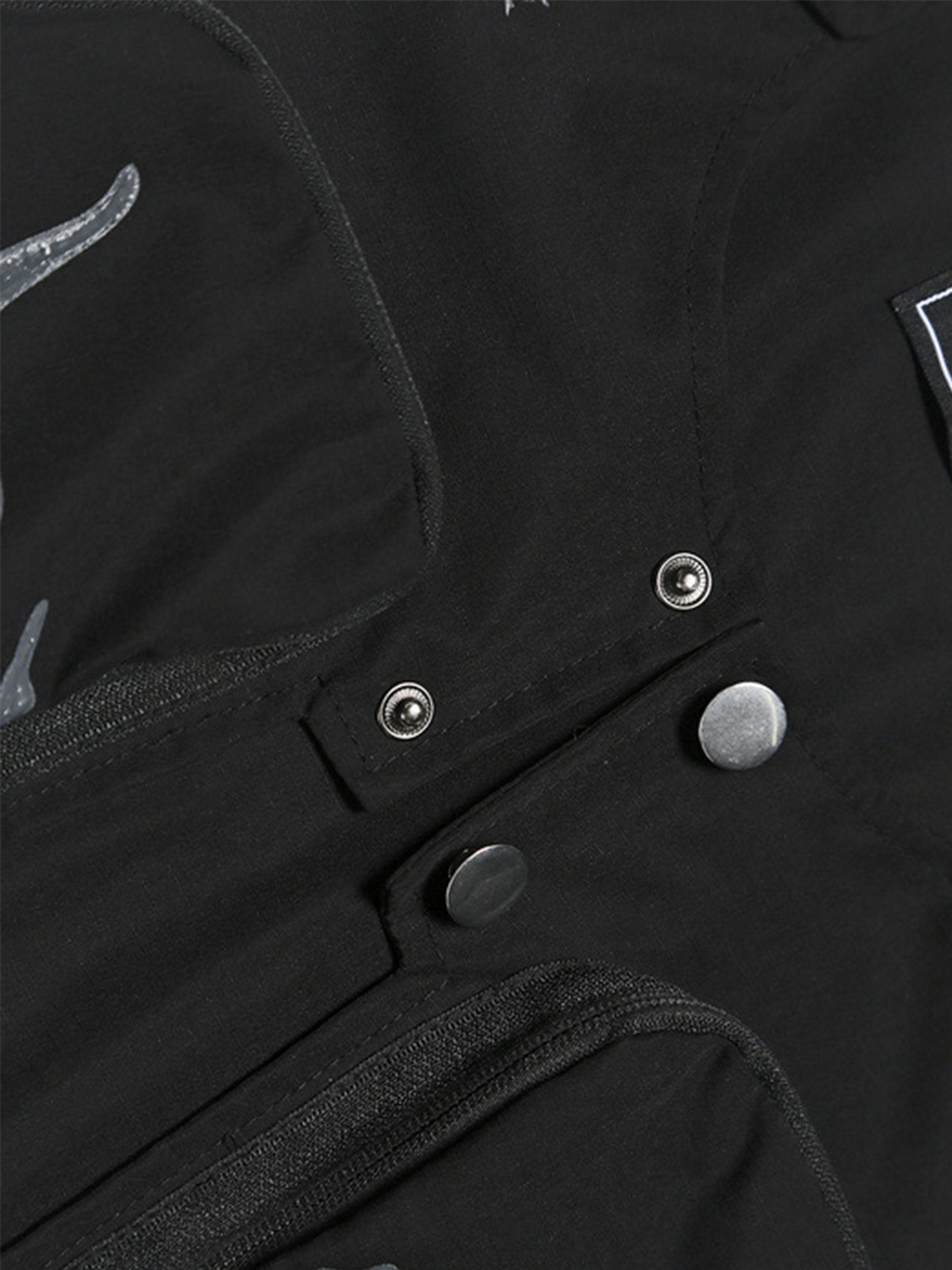 The Vimiaparty Skeleton Print Padded Cargo Vest