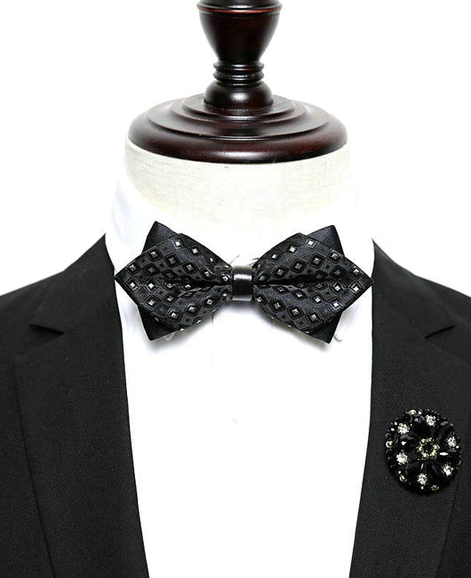 Business Allover Print Pointed Toe Bow Tie