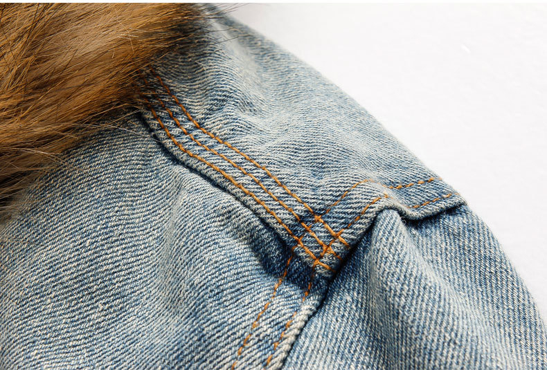 Men's Sherpa Fleece Lined Distressed Denim Trucker Jacket