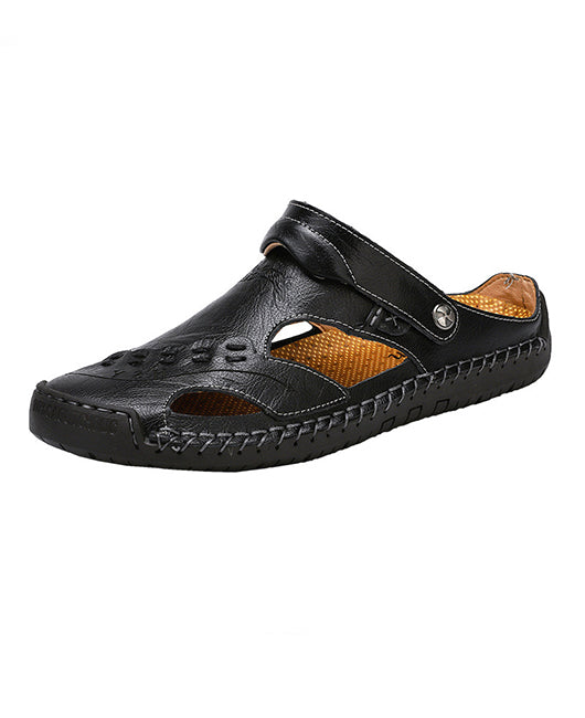Cut Out Stitch Detail Slide Sandals