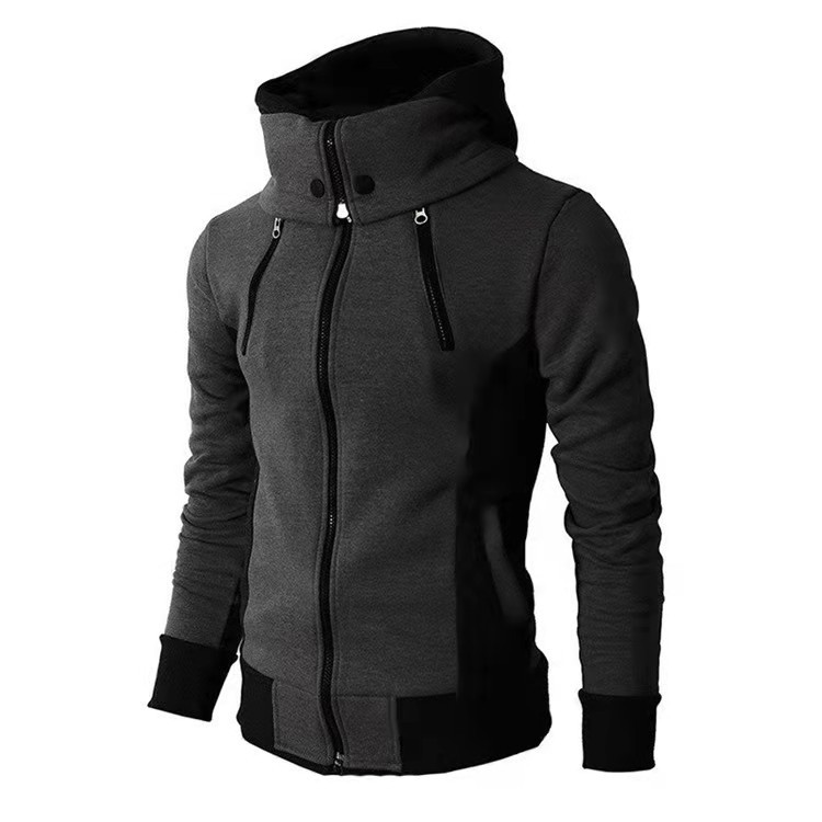 Men's Warm Hooded Fake Two-piece Sweater Jacket