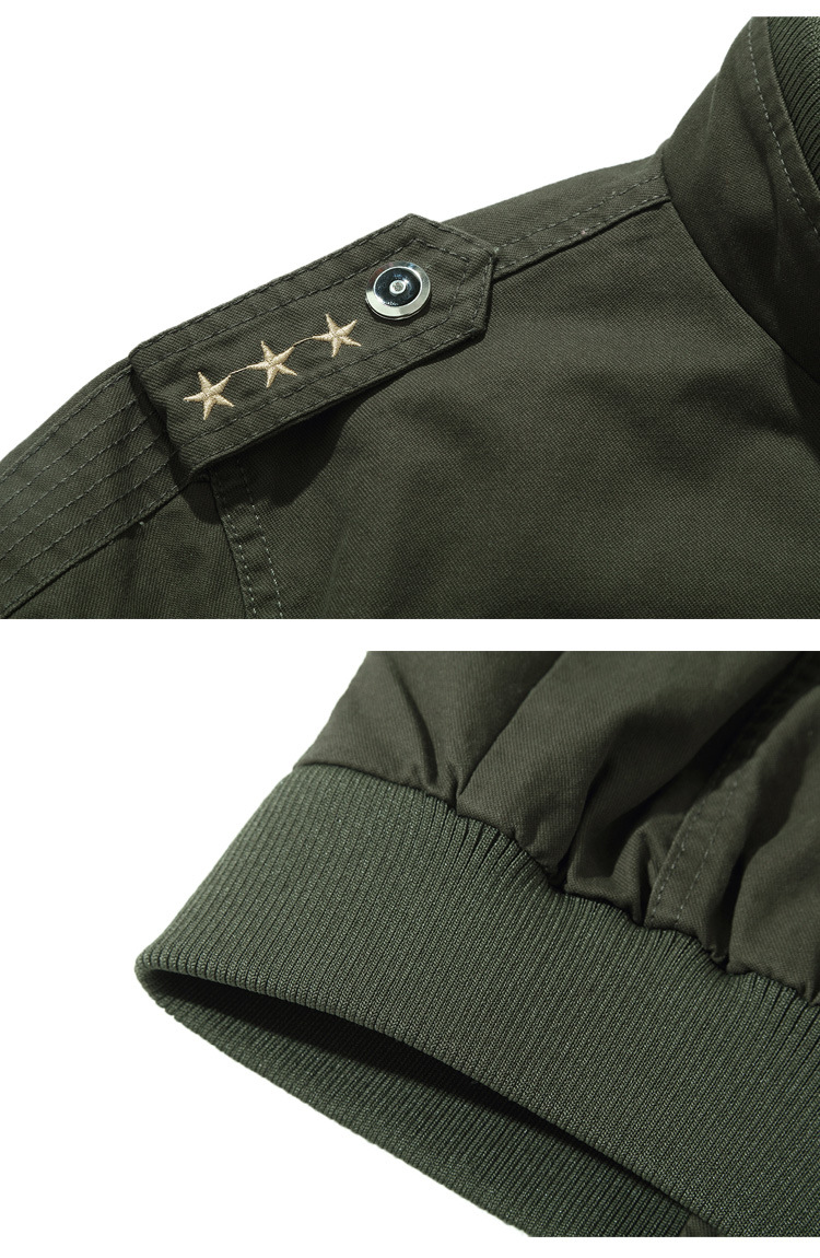 Men's Zip Pocket Military Cargo Jacket
