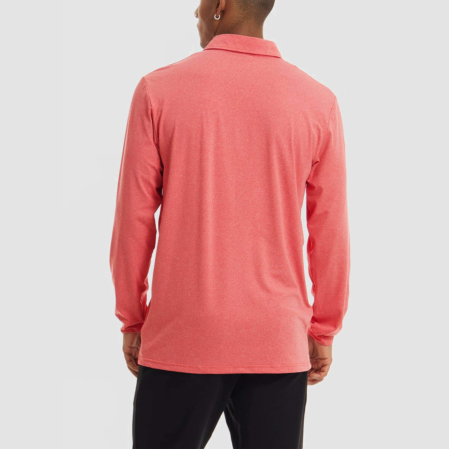 Men's Polo Shirts Long Sleeve Golf Shirts Quick Dry Performance Pique Jersey Sport