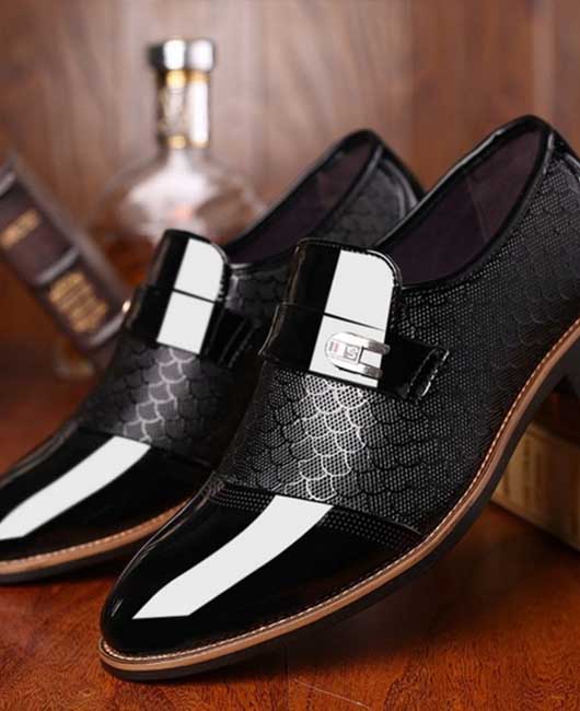 Men's Embossed Leather Shoes