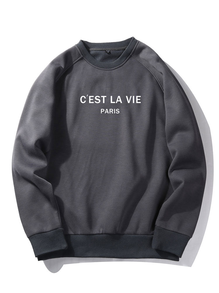 Paris Print Raglan Sleeves Sweatshirt
