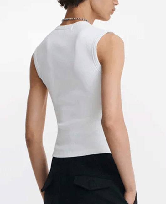 Fashion Plain Crew Neck Sleeveless Slim Fit Tank Top
